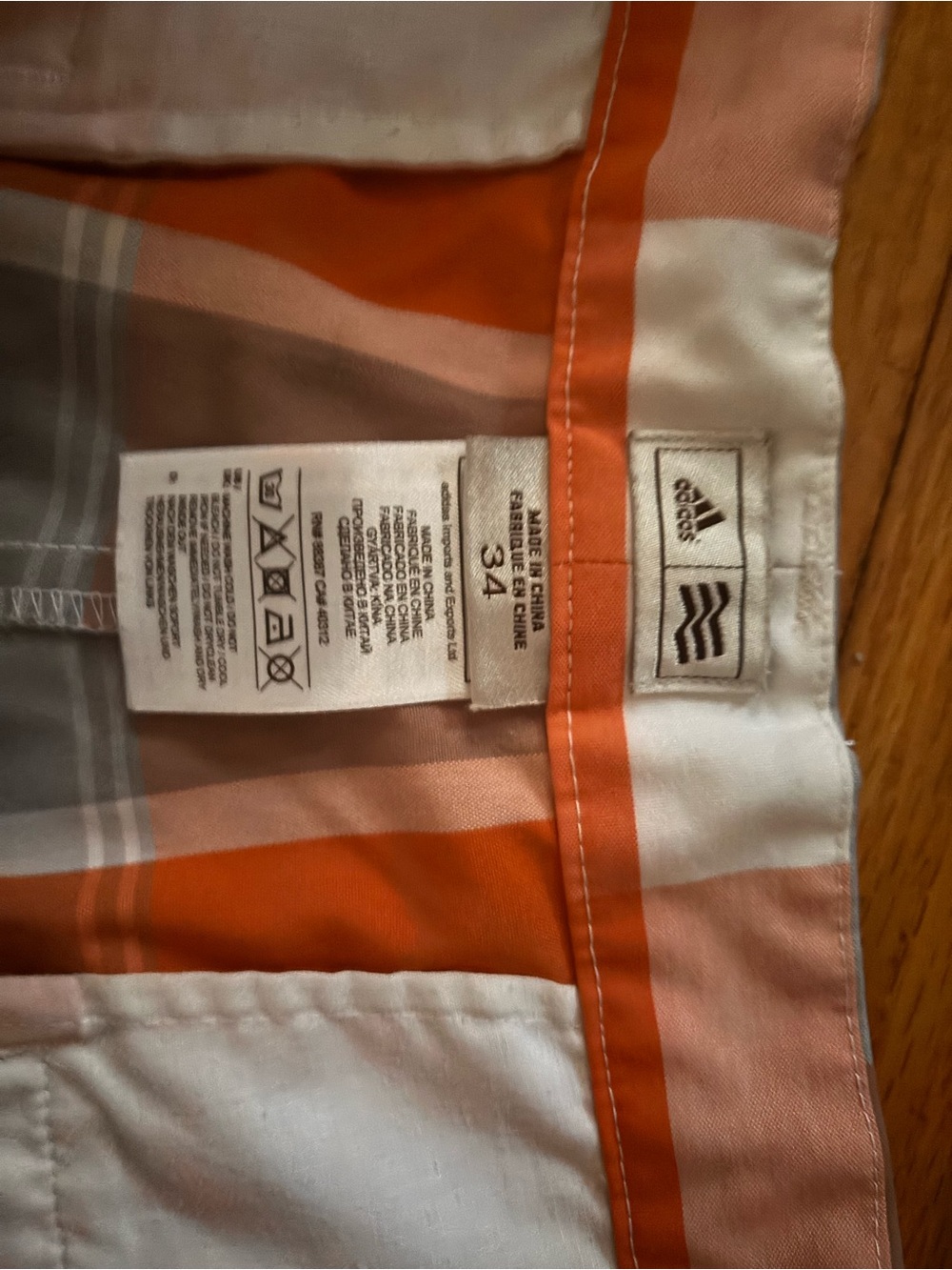 adidas Orange, gray & white Plaid Men's matching set - Picture 8 of 9